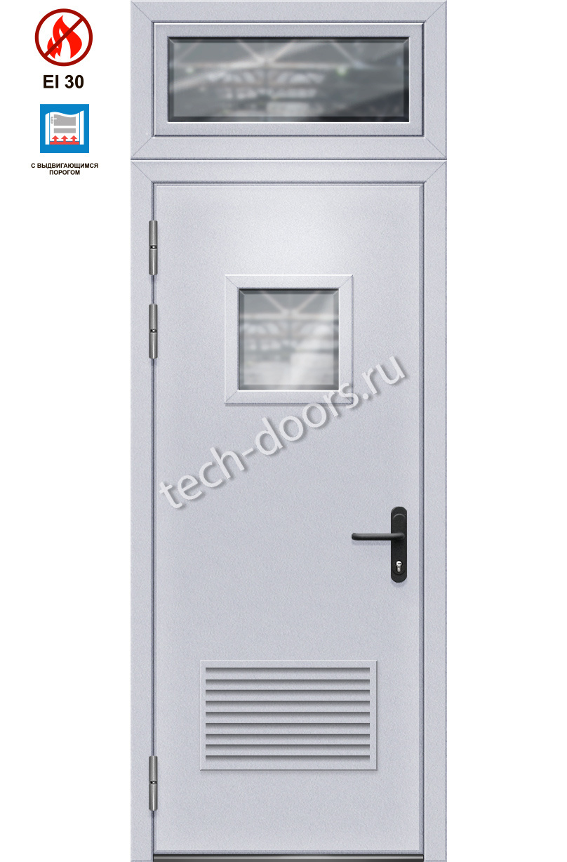 Дверь однопольная противопожарная металлическая 880x2050 ei-30